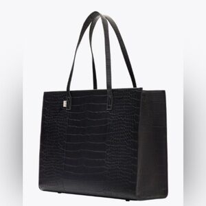 BEIS The Large Work Tote in Black Croc
